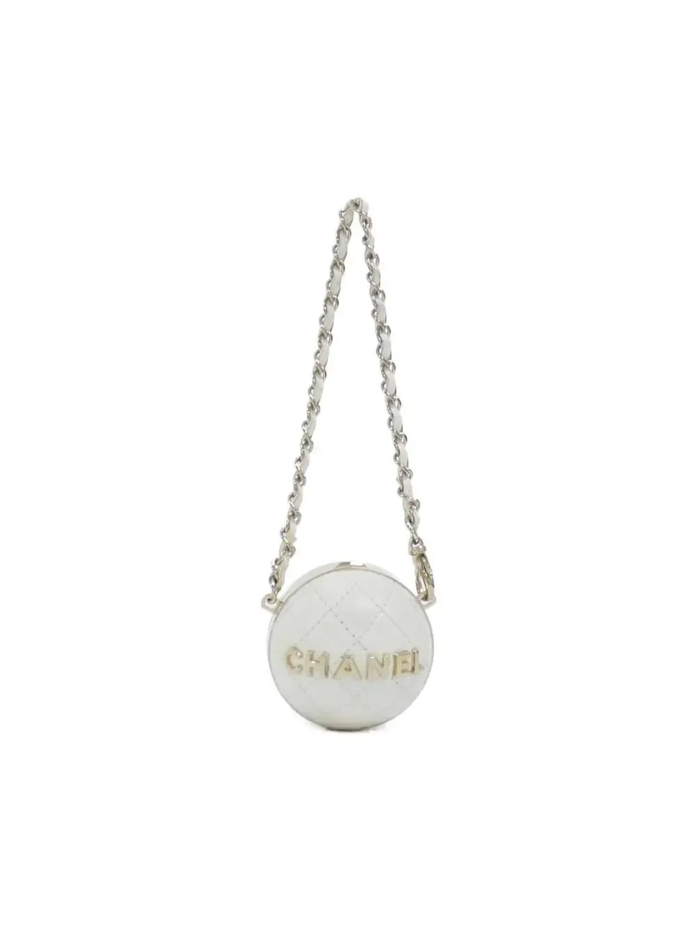 Chanel Bag Charm Leather White Handbag #327517C19B